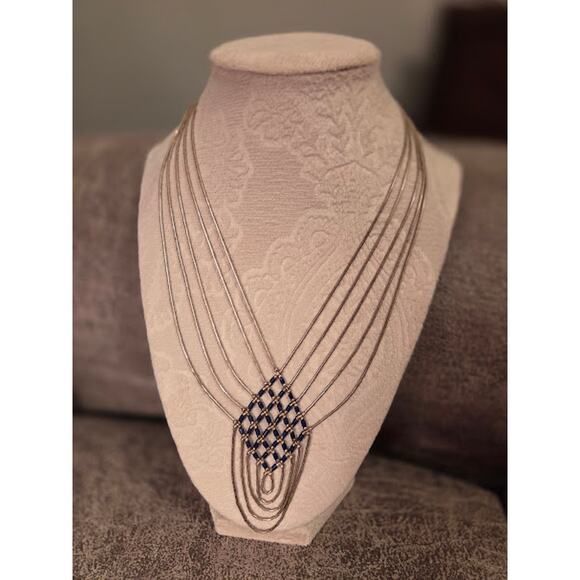 Vintage Sterling Silver Multi-Strand Necklace - Picture 1 of 8